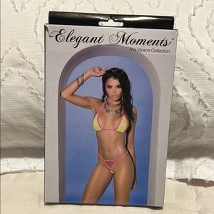 Elegant Moments Pink and Yellow Bikini Set